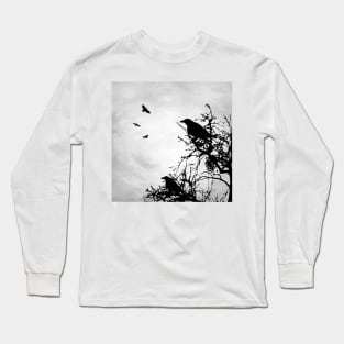 Design 43 crow silhouette Long Sleeve T-Shirt